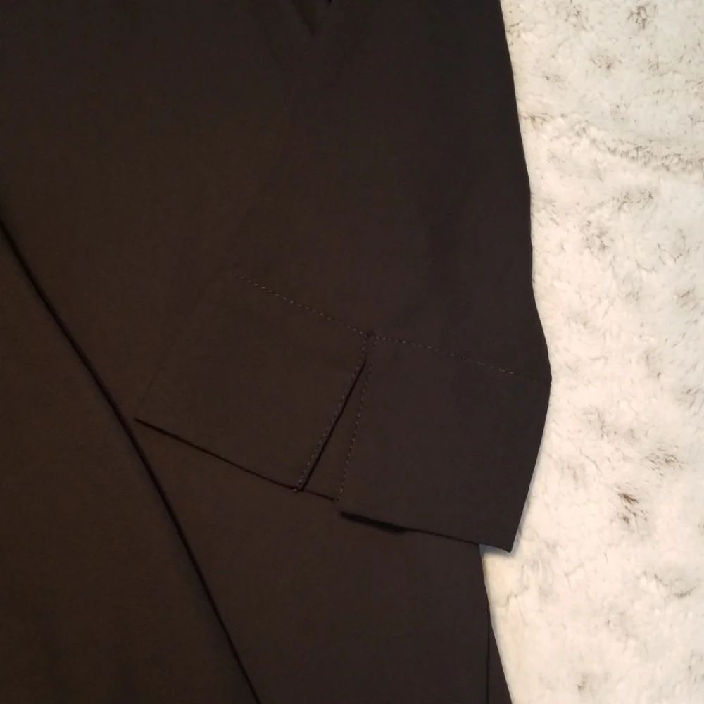 Tea n Rose 3/4 Sleeve Black V Neck Tunic Dress Med - Picture 2 of 6